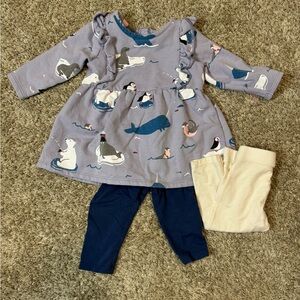 Tucker + Tate Polar Bear Fleece Dress with Leggings